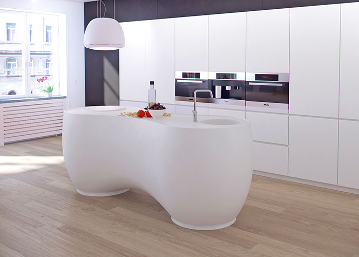 meganite residential custom kitchen island design