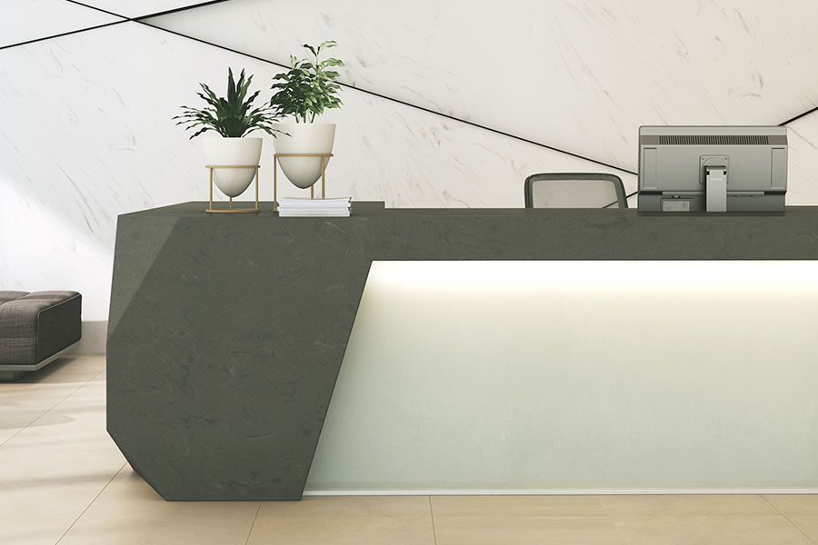meganite concrete modern lobby desk design M23